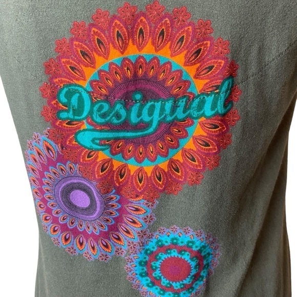 Desigual shift dress tunic size XL shimmer boho - Picture 6 of 7